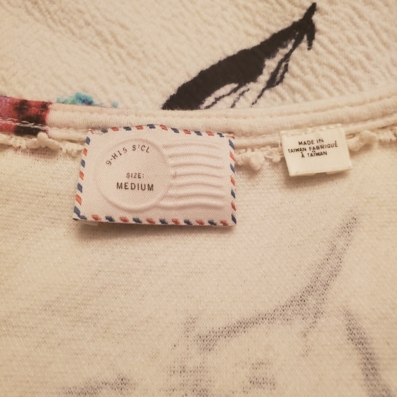 Anthropologie Postmark Mignon Peplum short sleeve size M  Floral Top - Picture 6 of 7